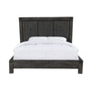 Pim Solid Wood Platform Queen Bed Plank Panel Headboard Brushed Gray BM273403