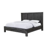Pim Solid Wood Platform Queen Bed, Plank Panel Headboard, Brushed Gray