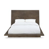 Nels Pine Wood Platform Full Bed Plinth Base Distressed Brown