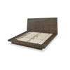 Nels Pine Wood Platform Full Bed Plinth Base Distressed Brown