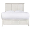 Neo Solid Mahogany Wood Panel Queen Bed, Storage, Beveled Trim Top, White