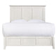 Neo Solid Mahogany Wood Panel Queen Bed, Storage, Beveled Trim Top, White