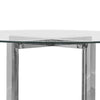 Eun 48 Inch Round Dining Table with Clear Glass Top Cross Base Chrome