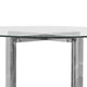 Eun 48 Inch Round Dining Table with Clear Glass Top Cross Base Chrome