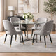 Eun 48 Inch Round Dining Table with Clear Glass Top, Cross Base, Chrome
