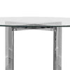 Eun 48 Inch Round Counter Table with Clear Glass Top Cross Base Chrome
