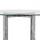 Eun 48 Inch Round Counter Table with Clear Glass Top Cross Base Chrome