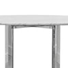 Eun 54 Inch Round Counter Table with Marble Top Cross Base Chrome BM273603