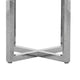 Eun 54 Inch Round Counter Table with Marble Top, Cross Base, Chrome
