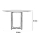 Eun 54 Inch Round Counter Table with Marble Top, Cross Base, Chrome