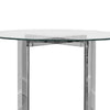 Eun 32 Inch Round Bar Table with Clear Glass Top Cross Base Chrome
