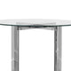 Eun 32 Inch Round Bar Table with Clear Glass Top Cross Base Chrome