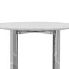Eun 32 Inch Round Bar Table with Marble Top Cross Base Chrome