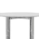 Eun 32 Inch Round Bar Table with Marble Top Cross Base Chrome