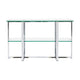Eun 50 Inch Metal Sideboard Buffet Table 2 Tier Glass Shelves Chrome Base BM273608