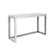 Eun 50 Inch Metal Sideboard Buffet Console Table, Marble Top, Chrome Base