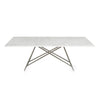 Levi 80 Inch Rectangular Carrara Marble Dining Table Steel Legs Chrome BM273614