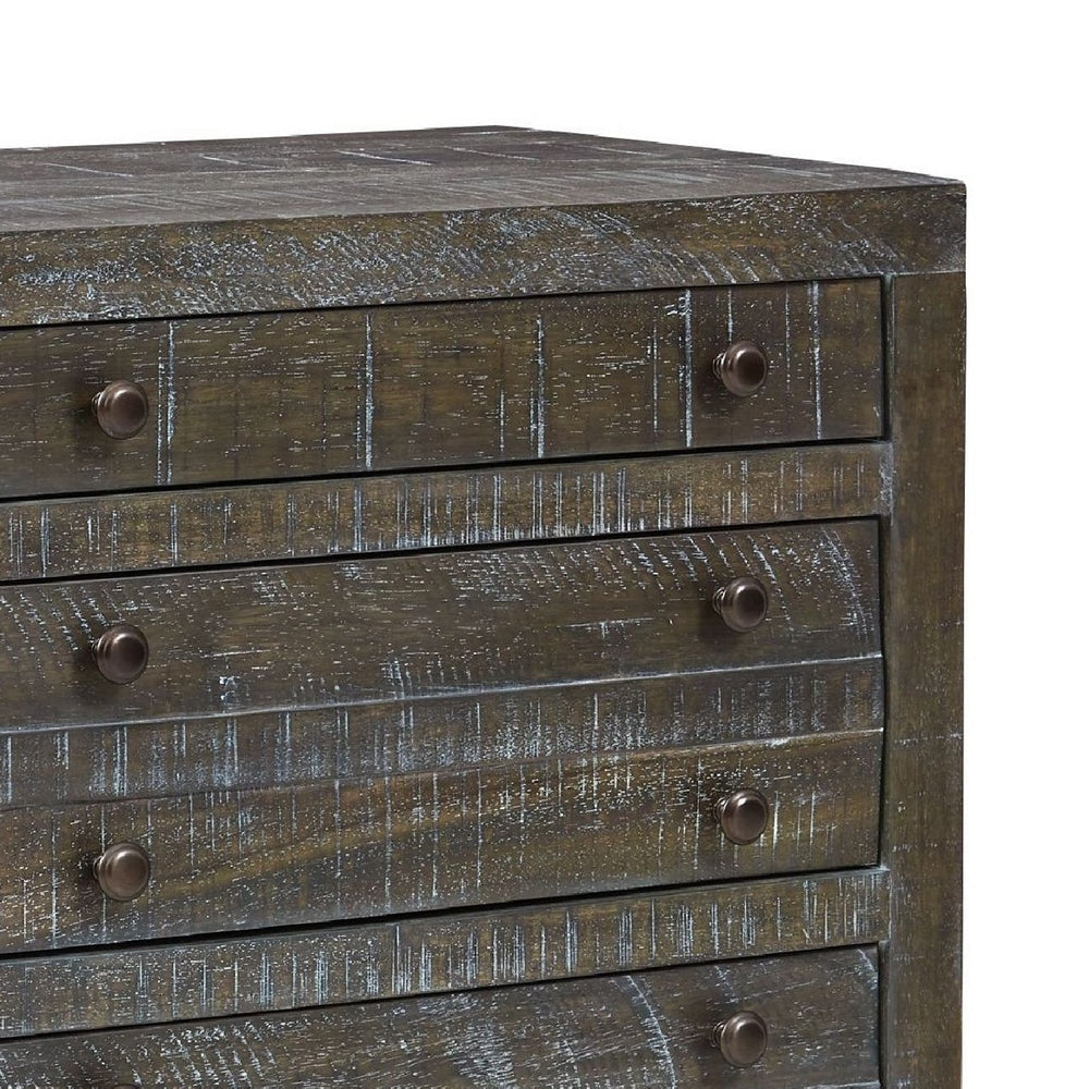 29 Inch Cas Sengon Tekik 3 Drawer Nightstand Rough Hewn Rustic BM273620