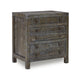 29 Inch Cas Sengon Tekik 3 Drawer Nightstand, Rough Hewn, Rustic