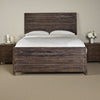 Cas Sengon Tekik Low Profile Panel Queen Bed, Rough Hewn, Brown