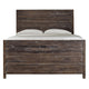 Cas Sengon Tekik Low Profile Panel Queen Bed, Rough Hewn, Brown