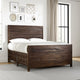 Cas Sengon Tekik Low Profile Panel California King Bed, Rough Hewn, Brown