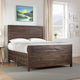 Cas Sengon Tekik Low Profile Panel King Bed, Rough Hewn, Brown