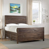 Cas Sengon Tekik Low Profile Panel King Bed, Rough Hewn, Brown