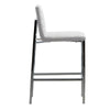 Eun 30 Inch Faux Leather Channel Barstool Chrome Legs Set of 2 White BM273669
