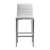 Eun 30 Inch Faux Leather Channel Barstool Chrome Legs Set of 2 White BM273669