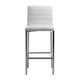 Eun 30 Inch Faux Leather Channel Barstool Chrome Legs Set of 2 White BM273669