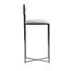 Eun 30 Inch Vegan Faux Leather Barstool Chrome Base Set of 2 White