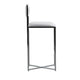 Eun 30 Inch Vegan Faux Leather Barstool Chrome Base Set of 2 White