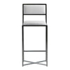 Eun 30 Inch Vegan Faux Leather Barstool Chrome Base Set of 2 White