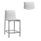 Eun 26 Inch Faux Leather Channel Counter Stool Chrome Set of 2 White BM273671