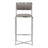 Eun 30 Inch Vegan Faux Leather Barstool Chrome Base Set of 2 Gray