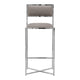 Eun 30 Inch Vegan Faux Leather Barstool Chrome Base Set of 2 Gray