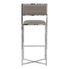 Eun 30 Inch Vegan Faux Leather Barstool Chrome Base Set of 2 Gray