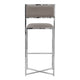 Eun 30 Inch Vegan Faux Leather Barstool Chrome Base Set of 2 Gray