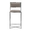 Eun 26 Inch Vegan Faux Leather Counter Stool Chrome Base Set of 2 Gray BM273678