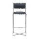 Eun 30 Inch Vegan Faux Leather Barstool Chrome Base Set of 2 Dark Gray BM273682