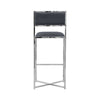 Eun 30 Inch Vegan Faux Leather Barstool Chrome Base Set of 2 Dark Gray BM273682