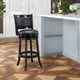 Pio Swivel Barstool | Solid Wood | Faux Leather | Black