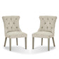 24 Inch Solid Wood Dining Chair Curved Tufted Back Set of 2 Gray By Casagear Home BM273916