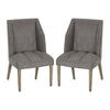 23 Inch Upholstered Solid Timber Dining Chair Set of 2 Dark Gray BM273917