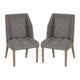 23 Inch Upholstered Solid Timber Dining Chair Set of 2 Dark Gray BM273917
