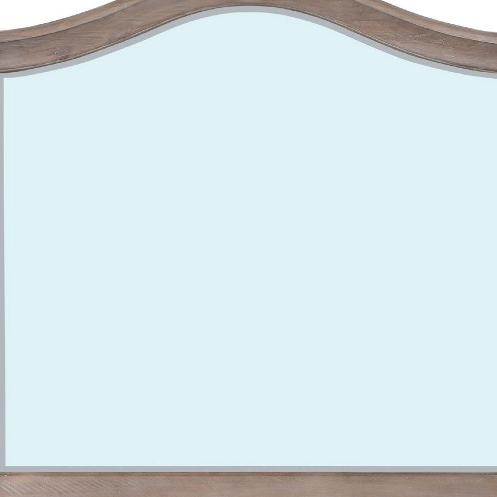 40 Inch Smith Modern Rectangular Wall Mirror Glossy Pine Wood Frame Brown BM274079