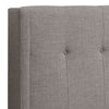 Adams King Size Headboard Adjustable Metal Legs Tufted Linen Gray