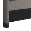 Adams King Size Headboard Adjustable Metal Legs Tufted Linen Gray