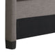 Adams King Size Headboard Adjustable Metal Legs Tufted Linen Gray